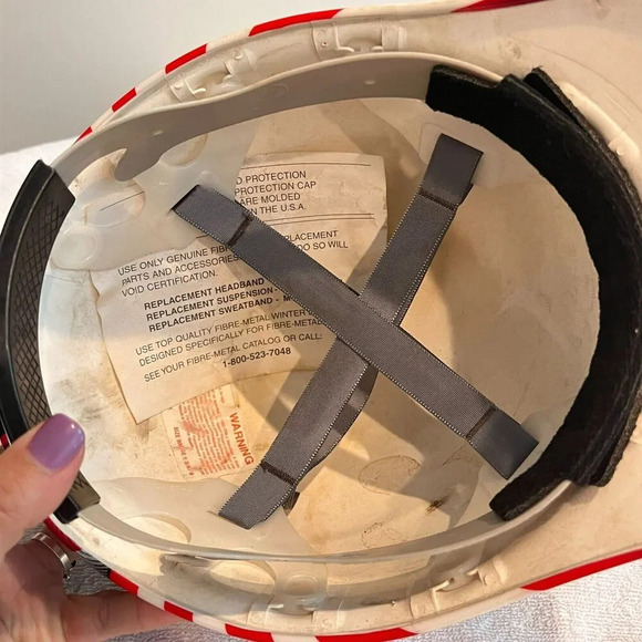 Fibre Metal Men Blue Red 3-R Action Gear Hard Hat Eagle USA Flag Graphic - Picture 3 of 9